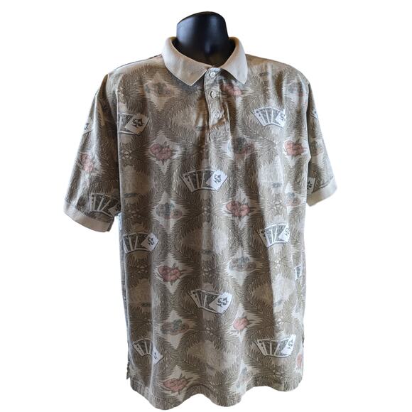 Big Dogs Polo Shirt Mens XL Poker Tropical Novelty Short Sleeve Vintage Attitude - Picture 8 of 11